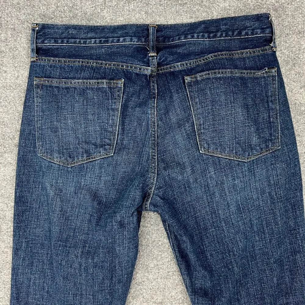 J Crew Jeans Mens 35 Blue Denim Tailored Fit Athletic Hip Tapered Leg Cotton